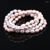 Bracelets de perles en forme de riz pour femmes, perles naturelles simples et élégantes, bijoux, accessoires de collier