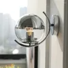 Wall Lamp Modern Nordic Design Glass Shade Sconce Light Fixture LED Mounted Aisle Porch Hallway Bedroom Bedside Bathroom Chrome