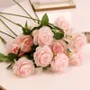 Decorative Flowers 65cm Pink Silk Peony Artificial Rose Wedding Home DIY Decor High Quality Big Bouquet Accessories Craft Fake Flower