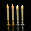 2st Piller Candle Holders Gold Sliver Traditionell form avsmalnande Standardljusstake Plastljushållare Middagsdekor