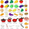 Kitchens Play Food Cutting Play Food Toy for Kids Kitchen Pretend Fruit Vegetables Accessories Educational Toy Food kit for Toddler Children Gift 230626