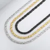 6mm 26inch roestvrij staal gevlochten twist collier heren eenvoudige gesp choker zilver goud zwart mode hiphop geschenken