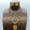 Halskette Ohrringe Set Nigeria Schmetterling Afrikanischer und Perlen Schmuck Böhmen Design Goldene Farbe Schmuck Geschenke