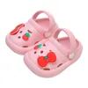 Slipper Pink Girls Sandals Toes Wrapped Summer Hollow Bow Strawberry Lovely Princess Casual Beach Water Shoes Kids Slippers Eva 230626