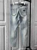 Men's Pants designer Prad Family Jeans P New Spring/Summer Light Wash Slim Fit Small Leg Triangle Thin Straight BLVD