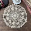 Tapis de table rond 40CM coton pastoral fait à la main au Crochet fleurs napperon Coth café thé tasse Pad mariage Banquet décor à la maison 7 couleurs