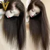 Italian Yaki Human Hair Wig Natural Color Glueless Full Lace Wigs For Women Pre Plucked Straight Brazilian Remy 180%