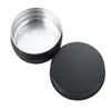 Packaging Bottles 50Pcs 10g 15g 25g 30g 50g Empty Black Aluminum Tins Cans Screw Top Round Candle Spice Tins Cans with Screw Lid Containers JL1334