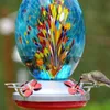 Garden Decorations Colorful Hummingbird Food Feeder Hand Blown Glass Drinker Water Feeding Bowl for Yard Outdoor parrot accessories Colorfu 230626