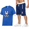 Men's Tracksuits Summer Outdoor Sports Jogging Shortsleeved Suit Ghost Rabbit Print Men's Cotton Tshirt Shorts Casual Comfortable Suit Women' x0627