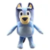 25 cm blåhundfamilj plysch leksak anime tecknad hund plushie barn födelsedag fans gåvor sömn docka