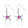 Dangle Earrings ER-00232 Korean Fashion Crystal Jewels Valentine's Day Gift For Girlfriend Silver Plated Women Starfish Drop Earings