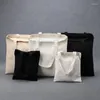 Storage Bags 5 Pcs White Pure Color Cotton Shopping Bag Women Linen Handbag Canvas Portable Lady Girls Hand Tote Large Capacity