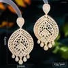 Pendientes de tuerca Siscathy moda gota de agua mujer exquisito lujo Zirconia colgante pendiente boda fiesta joyería accesorio