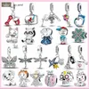 För Pandora Charms smycken 925 charmpärlor Tillbehör Butterfly Dragonfly Dingle Heart Charm Set