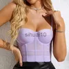 Kvinnors t-shirt xxl sexiga bustiers gotiska korsett toppnatt beskuren klubb synd kvinnors tank top push up bröst bindemedel bra brvalette överbust korsetter j230627