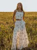 Zweiteiliges Kleid Blumenstickerei Rock Outfits für Frauen Sommer Spaghettiträger ärmelloses Tanktop Damenanzug Aline Damen Röcke Sets 230627