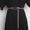 Bältlegering 2023 Buckle Chain Belt Women's Simple Knot Thin