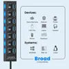 7-портовые концентраторы High Speed USB 3.0 Multi HUB Splitter Expansion Зарядка компьютеров Устройства Передача данных