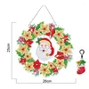 Decorative Flowers 5D Diamond-Painting Christmas DIY Garland Pendant With LED Light Rhinestone Art Crafts Kit For Adults And Kids