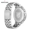 Montres North Edge Montre de sport numérique pour hommes avec bracelet en acier étanche à 50 m Altimètre Baromètre Boussole Montre-bracelet militaire Relogio