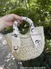 Designer Bag Alphabet Ribbon hand-woven bag All-in-one semi-circle super Fairy grass braided bag Women's seaside photo beach bag qwertyui879