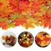 Upgrade 50pcs Artificial Maple Leaf Autumn Fake Leaves Crafts Halloween Decro Props Home Garland Vase Wedding DIY Decor Accessories