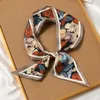 Scarves Women Fashion Silk Bandana Wide Choker Luxury Neckwear Decorated Girl Hair Scarf Bag Belt