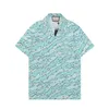 Men's designer shirt summer short sleeve casual button up shirt printed bowling shirt beach style breathable T-shirt clothing #505