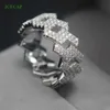 925 Silver Men Ring Hip Hop Platinum Moissanite Cuban