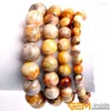 Brin pierre naturelle fou dentelle Agates perles Bracelet énergie élastique en vrac bricolage bijoux de mode 6mm 8mm 10mm réglable