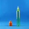 30ML PET GREEN COLOR Dropper Bottles With Double Proof Caps Highly transparent Child Safe long nipple 100PCS Vpstg