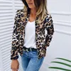 Женские куртки 2023 весна женская бейсбольная форма мода леопардовый принт свободный воротник кардиган на молнии куртка женские спортивные топы