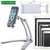 Kitchen Tablet Stand Wall Desk Tablet Mount Stand Fit For 5-10.5 inch Width Tablet Metal Bracket Smartphones Holders L230619