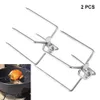 BBQ Grills 2 Stück Picknick-Holzkohlegabel 10 cm 4 Stück gegrilltes Rindfleisch-Kebab-Spieß Hähnchenkeulen Truthahn-Grillbraten-Zubehör 2 230627