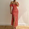 Повседневные платья Женские платья с запахом ягодиц и разрезом на одной линии воротника Классическое платье в цветочном стиле
