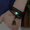 Charm Bracelets 6/8mm Luminous Obsidian Bracelet Yoga Black Onyx Men Women 108 Buddha Beads Men Women Charm Tiger's Eye Bracelet Jewelry x0627