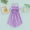 Rompers Focusnorm 1 6y Fashion Kids Girls Summer Jumpsuit Pants Solid Color V Neck Rem Suspender FLAGE PLAYSUITS 230626