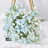 Fiori decorativi 6 pezzi plastica Gypsophila fai da te fiore artificiale bouquet floreale bambino che respira piante finte in silicone decorazione di nozze casa