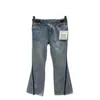 Frauen Jeans Designer Sommer Neue Stil Temperament Alter Reduziert Doppel C Liebe Metall Taille Kontrast Split Horn FUS6