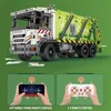 Electric RC Car Electric Remote Control Comprimering Garbage Truck Building Blocks MOC City Sanitation Technical RC Bricks Kids Toys Boy Gifts 230627