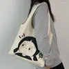 Einkaufstaschen Frauen Leinwand Umhängetasche Nettes Mädchen Druck Damen Casual Handtasche Tote Große Kapazität Baumwolle Wiederverwendbare Bolsos