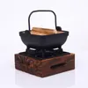 Grilles de barbecue Pot à main Pot de nourriture domestique pour une personne Pot de suspension créatif avec couvercle en bois Pot de soupe Shouxi barbecue grill Pot suspendu de style japonais 230626