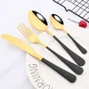 Dinnerware Sets Rainbow Tableware Set Stainless Steel 24pcs Knife Fork Coffee Spoon Cutlery Western Dinner Flatware Gift Box 230627