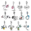 Pour pandora breloque 925 perles en argent breloques papillon libellule Dangle coeur ensemble de breloques pendentif bricolage