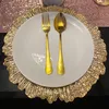 Geschirr Teller 1PC Reef Platzteller Kunststoff Deko Service Gold Silber Abendessen Servieren Hochzeit Weihnachten Dekor Tisch Gedeck 230627