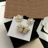 Dubbel Letter C Stud Woman Earrings Luxury Designer Hoop Earring Ccity Jewelry Women Pearl Ohrringe 342544