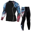 Trainingspakken voor heren Sportpak voor heren Skinny sportpak met lange mouwen Fitnesstrainingspak voor heren Trainingsshirt Sneldrogend Stretch PRO GYM-fitnesspak x0627