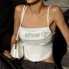 T-shirt femme Xeemilo Spaghetti Strap Débardeur Sexy Backless Bandage Skinny Crop Tops 2023 Été Élégant Lace Up Party Streetwear Femmes Camis J230627