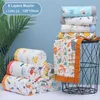 Filtar Swaddling 110x110cm 120x150cm 6 lager Muslin Boy Girl Children Sleep Filte Swaddle Bath Handduk 100% Bomull Born Wrap 230626